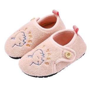 儿童棉拖鞋女童男童冬季居家室内软底静音幼儿园毛毛鞋保暖棉拖鞋