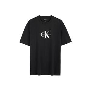 CK男女同款字母纯棉宽松短袖T恤