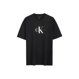 【纯棉廓形】CK Jeans夏季男女情侣休闲通勤字母宽松短袖T恤上衣