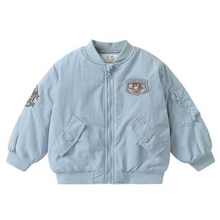 右欧男童女童加绒棒球棉服外套时髦冬季新款童装儿童保暖厚款棉衣