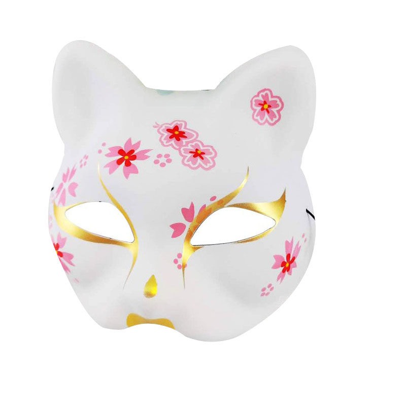 中国风面具猫咪款抖音猫脸汉服脸谱狐狸半脸面具cos和风万圣节