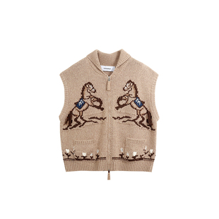 MOMENTPLAY 设计师26春夏新品提花古董毛衣马甲/开衫SOLSOL买手店