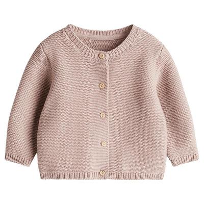 HM童装新生儿男婴女婴毛衣2025新款圆领长袖纹理感针织衫1166949