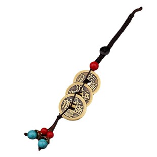 钱到家纯黄铜乾道嘉三帝铜钱男女随身携带包包挂件创意汽车钥匙扣