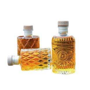精致小酒瓶玻璃菱形小洋酒瓶果酒空酒瓶复古咖啡分装ins风密封罐