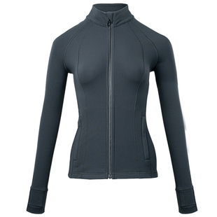 大码瑜伽外套加绒保暖立领上衣带扣指女2024秋冬新款跑步健身服