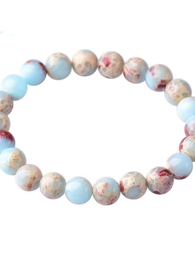 天然寿山石圆珠手链欧