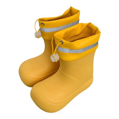 雨天外穿防水抽绳束口儿童雨靴