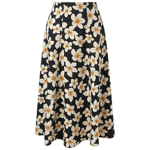 直降3折|歌莉娅半身裙女夏季穿搭高腰印花半截裙a字裙子