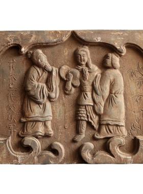 复古风24孝画像陶砖摆件拓片模具