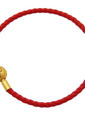 圆扣粗3MM红皮手绳钢丝手链穿珠