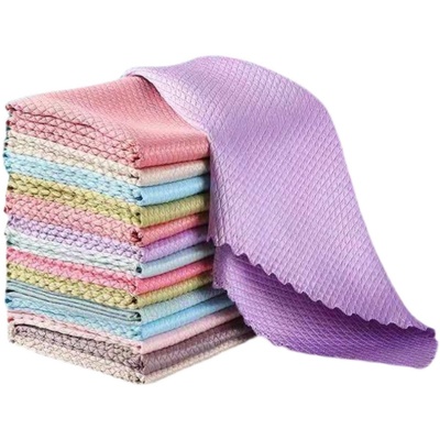 鱼鳞抹布吸水不掉毛擦玻璃不留痕