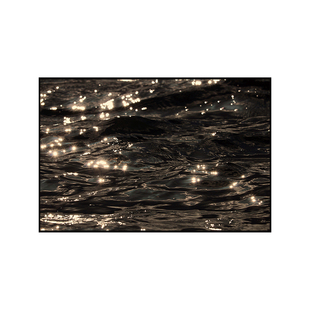 轻奢客厅边柜装饰画黑金大海神秘高级感床头挂画北欧风餐桌艺术画