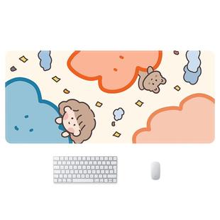 超大号纯色皮革鼠标垫简约防水电脑键盘垫防滑办公写字台桌垫女生