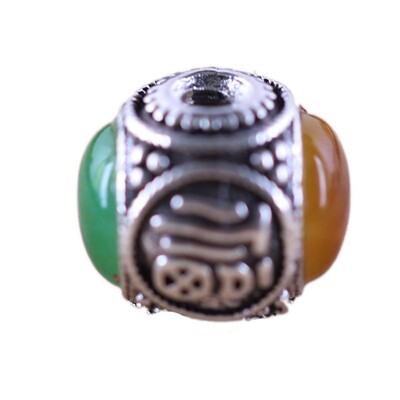 藏银镶嵌福字复古DIY散珠