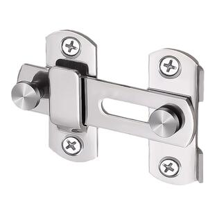 门锁免打孔304不锈钢插销大门老式锁扣卡扣柜门搭扣木门大号90度