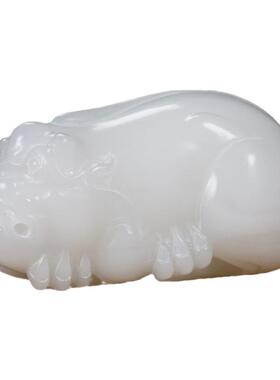 玉翡缘玉器和田玉把件羊脂白天然昆仑白玉貔貅挂件招财转运男女款
