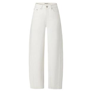 CLIMAX VISION白色分割切线弯刀牛仔裤女休闲宽松百搭直筒香蕉裤