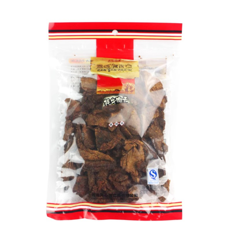 青海特產(chǎn)牦牛肉干 清/真 雪域唐古拉牦牛肉干250g透明袋裝牛肉干