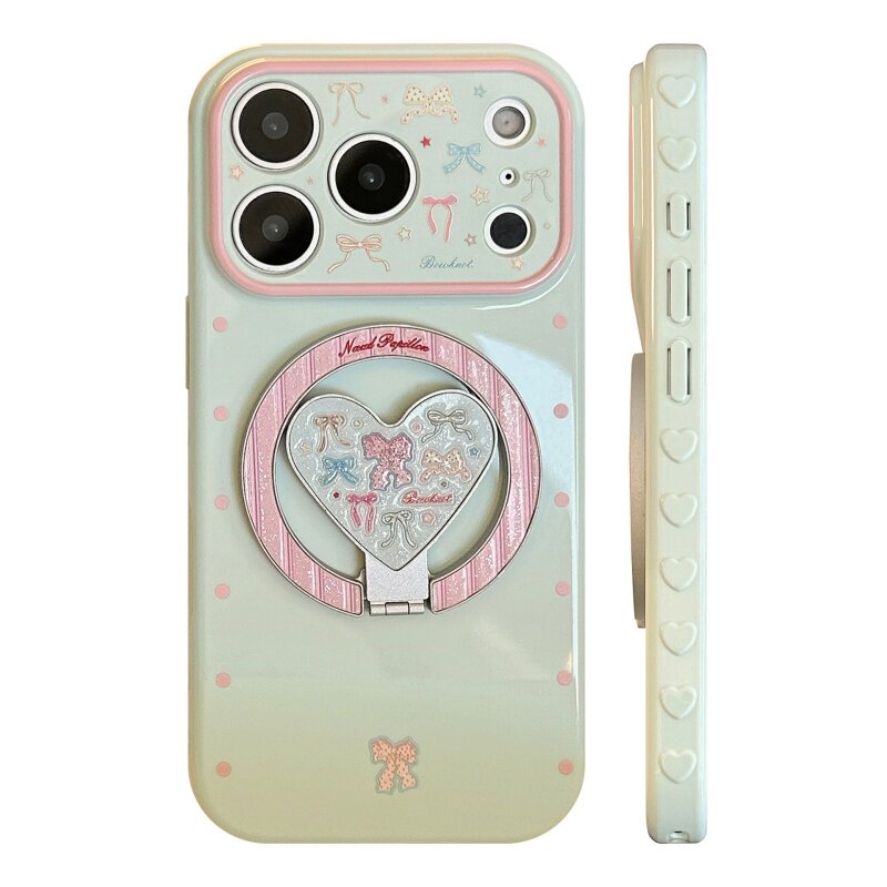 闪粉磁吸支架适用iphone17promax苹果16手机壳女生高颜值14蝴蝶结15小清新13少女控12新款小众防摔11保护套软