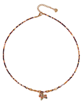 张十六法式复古彩虹马铜合金项链