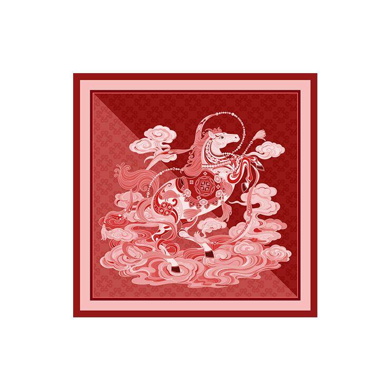 恒源祥马踏祥云真丝丝巾送妈妈