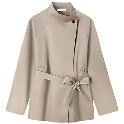 慕兔复古卡其色风衣外套