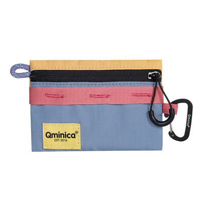 Qminica多巴胺撞色多功能零钱包