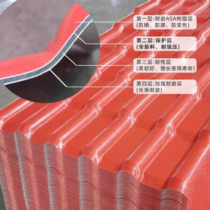 ASA合成树脂一体瓦灰色屋顶批发树脂瓦加厚围墙阻燃隔热仿古屋脊