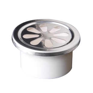 不锈钢内插地漏PVC排水管过滤网50阳台75圆形盖子110防堵盖卫生间