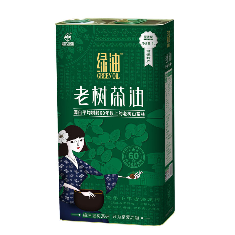 绿油老树茶油5L有机茶籽油