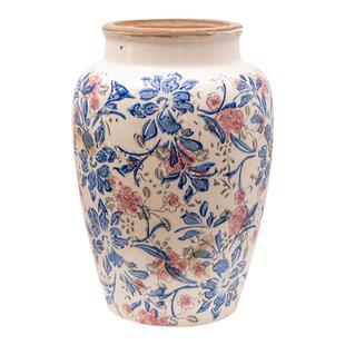 复古森林冰裂釉做旧青花唐三彩陶瓷花瓶仿真花组合花束家居软装饰