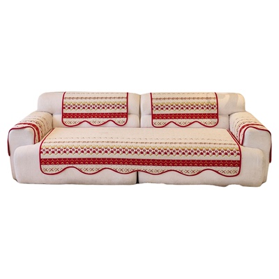 红色喜庆沙发垫冬2026新款半边绒