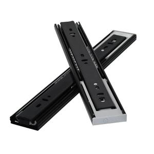 抽屉滑道轨道三节滑轨阻尼静音橱柜推拉缓冲导轨反弹电脑键盘托架