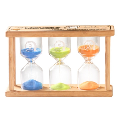 组合沙漏计时器儿童木质防摔摆件