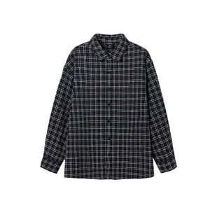 韦恩泽维尔大码格子衬衫男长袖宽松加肥加大轻商务休闲衬衣9007