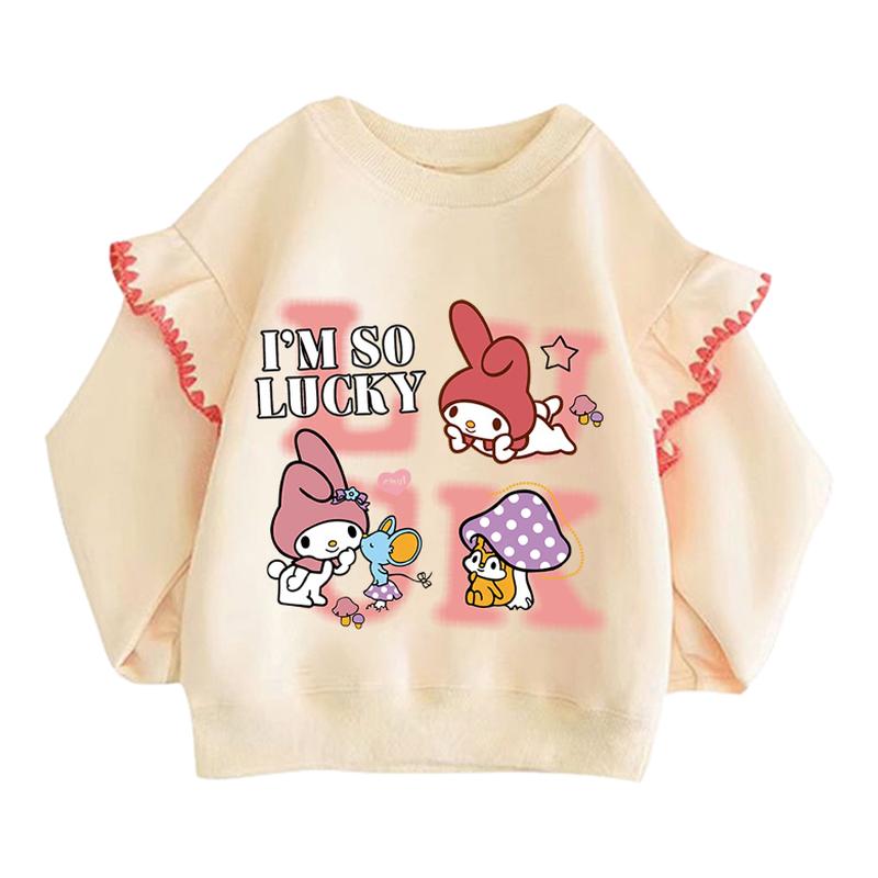 nasa联名薄春款女孩上衣库洛米衣服女童玉桂狗美乐帝秋冬加绒卫衣