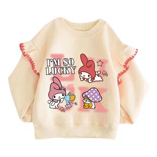 nasa联名薄春款女孩上衣库洛米衣服女童玉桂狗美乐帝秋冬加绒卫衣