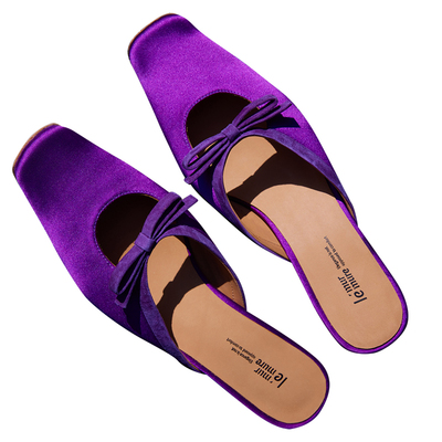 Le'Murmure高密珍珠缎穆勒拖鞋