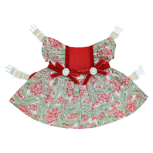 UMI碎花丝绒蝴蝶结裙马甲背心装扮外出穿着可爱俏皮兔兔服饰