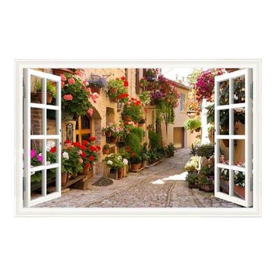 假窗贴纸立体墙贴画客厅墙纸自粘卧室壁纸房间装饰品风景海景壁画