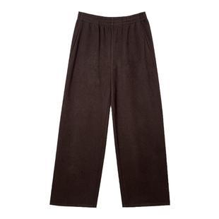 NAZ那子大码冬季高腰松紧腰胖mm加厚拖地裤自留休闲直筒阔腿裤女