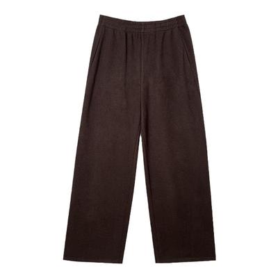 NAZ那子大码冬季高腰松紧腰胖mm加厚拖地裤自留休闲直筒阔腿裤女