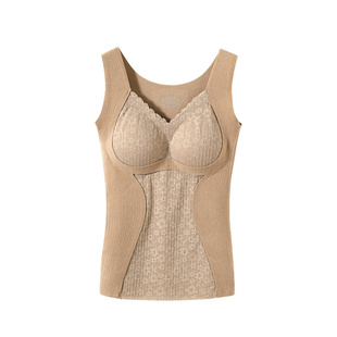 2025冬季发热保暖背心女上衣加厚加绒打底内穿带胸垫磨毛防寒内衣