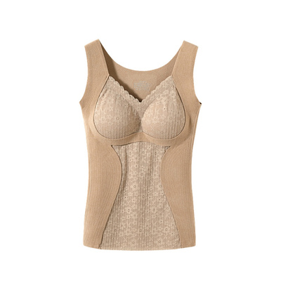 加绒加厚保暖背心带胸垫免文胸