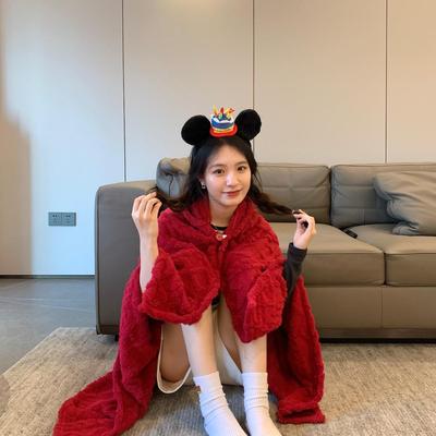 冬天工位午睡毯秋冬办公室午睡毯冬季保暖小学生教室用披肩毯加厚