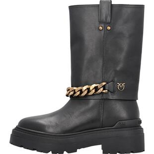 PINKO女士链条装饰中筒皮靴SD0145P001