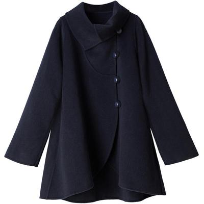 YueSpace双面羊绒不对称毛呢外套