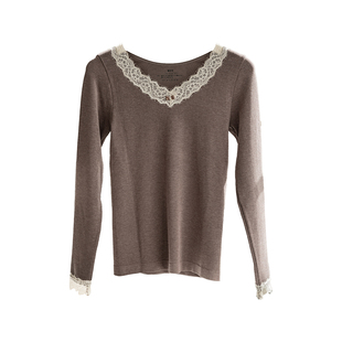 保暖内衣女款低领蕾丝秋衣秋裤套装秋冬打底塑性女生贴身保暖女士