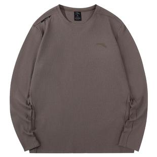 安踏运动卫衣男装2026春季新款休闲透气华夫格长袖T恤百搭针织衫